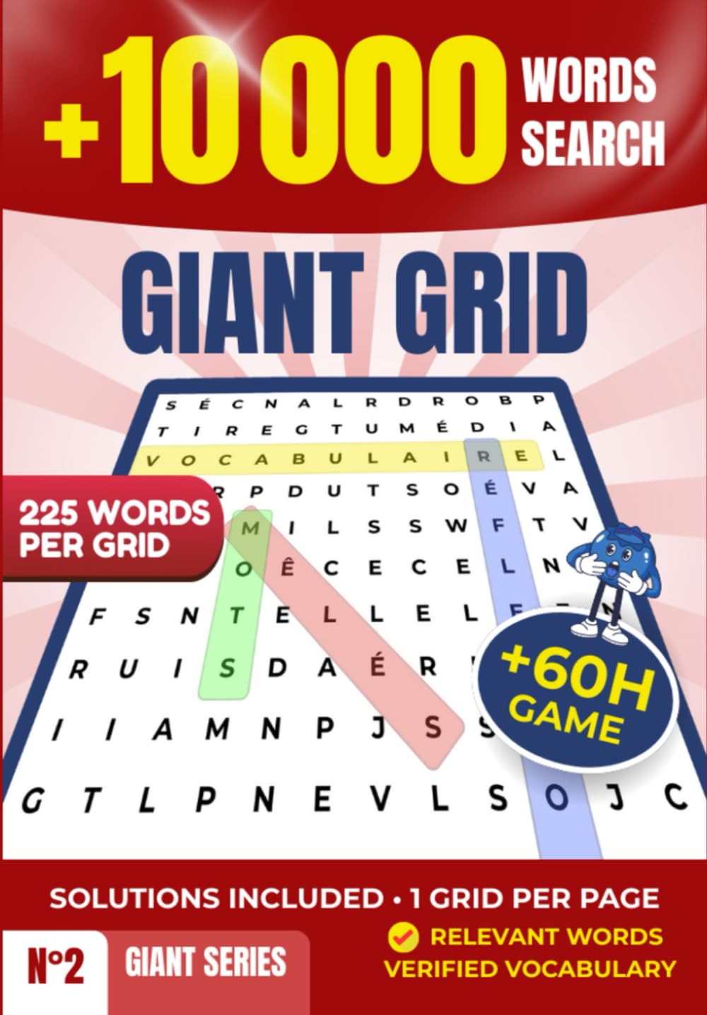 Giant Word Search XXL - 10,000 Words in Large Print Puzzles - Brain Games for Adults and Seniors - Memory and Concentration Activity Book - Solutions Included: Large Print, with Solutions