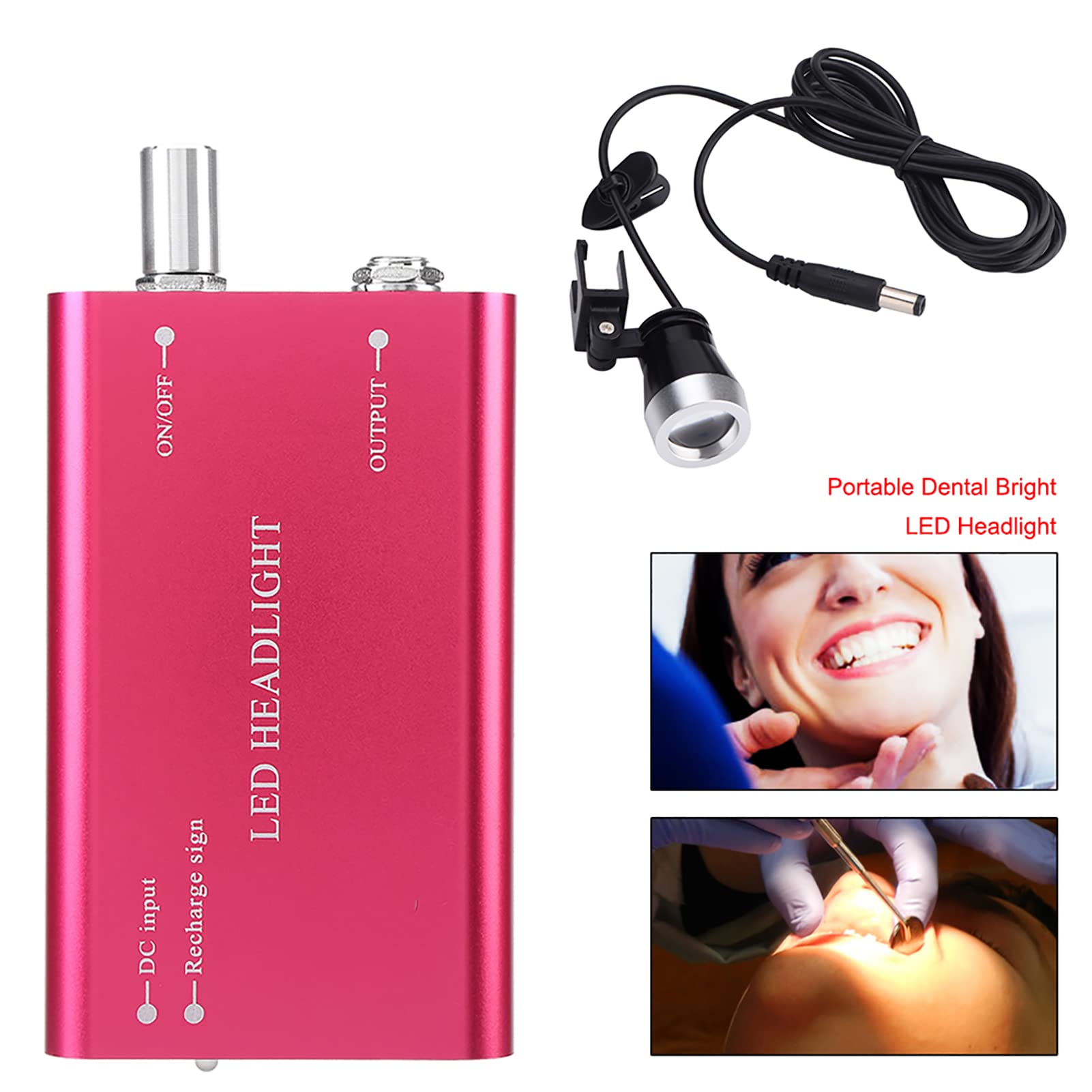 Fyearfly Linterna Frontal LED para Cirugía Dental, Batería Larga Duración, 1 pieza, 110-240V