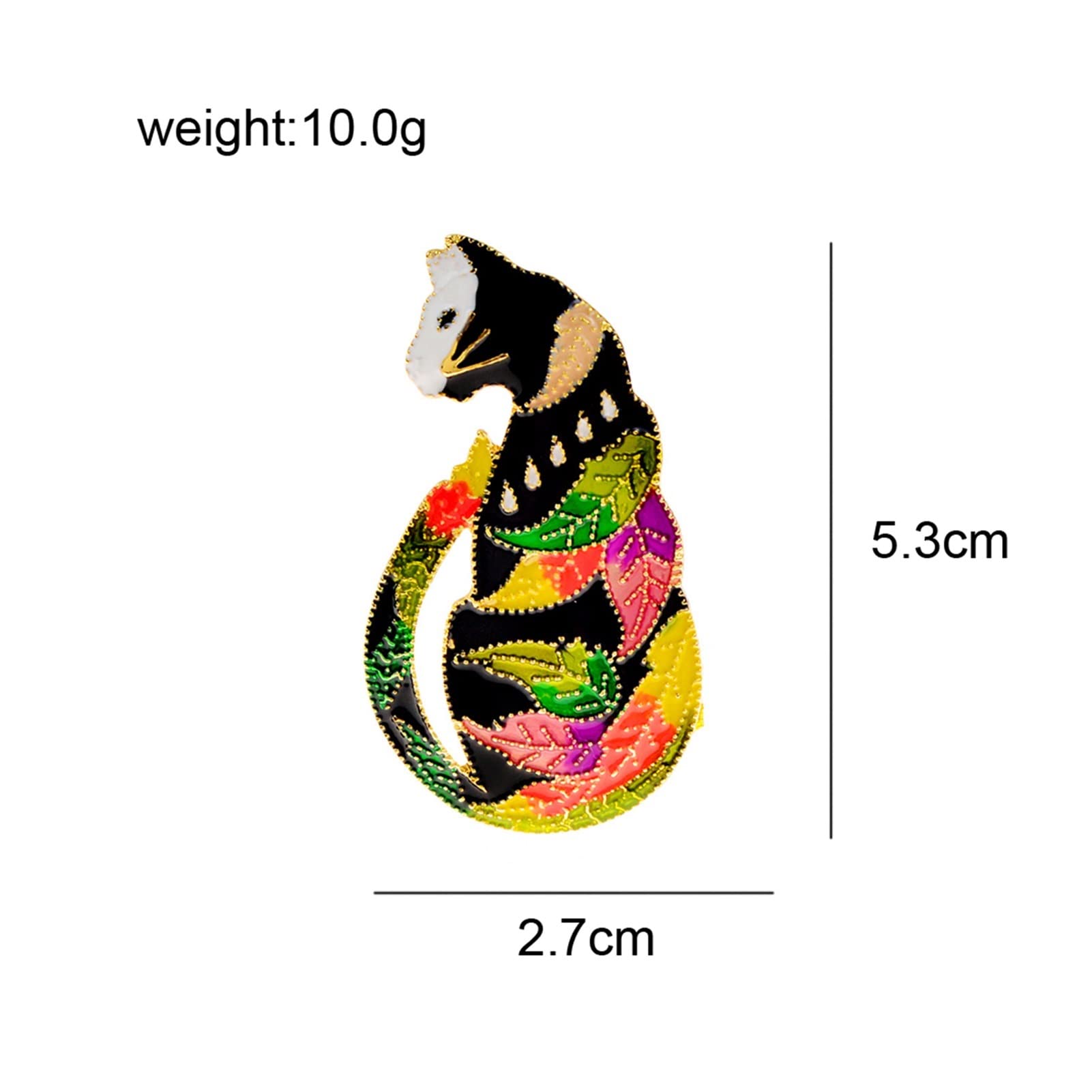 RWRAPS Emaille-Brosche mit sitzender Katze für Damen, Tiernadel, Legierungsmaterial (Metallfarbe: 1) ()