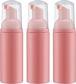 Tekson Foam Pump Bottle (Pink), Empty Travel Size Foam Dispenser Pump for Soap Shampoo, Lash Cleanser(60ml, 3PCS)