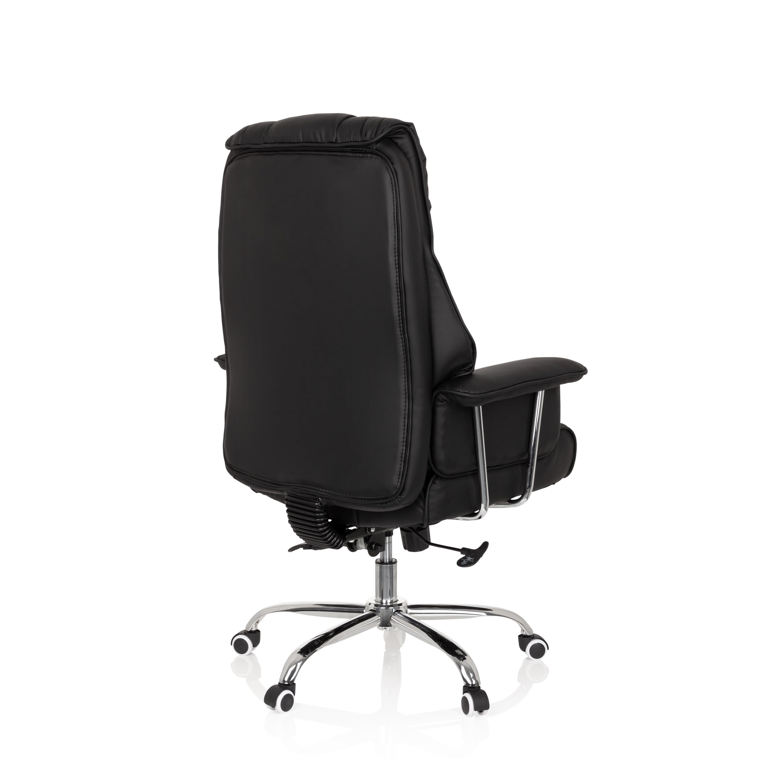 Blanc Chaise de bureau grande et haute ergonomique en cuir avec pliants réglables dossier haut Blanc Chaise de bureau grande et haute ergonomique en cuir avec pliants réglables dossier haut