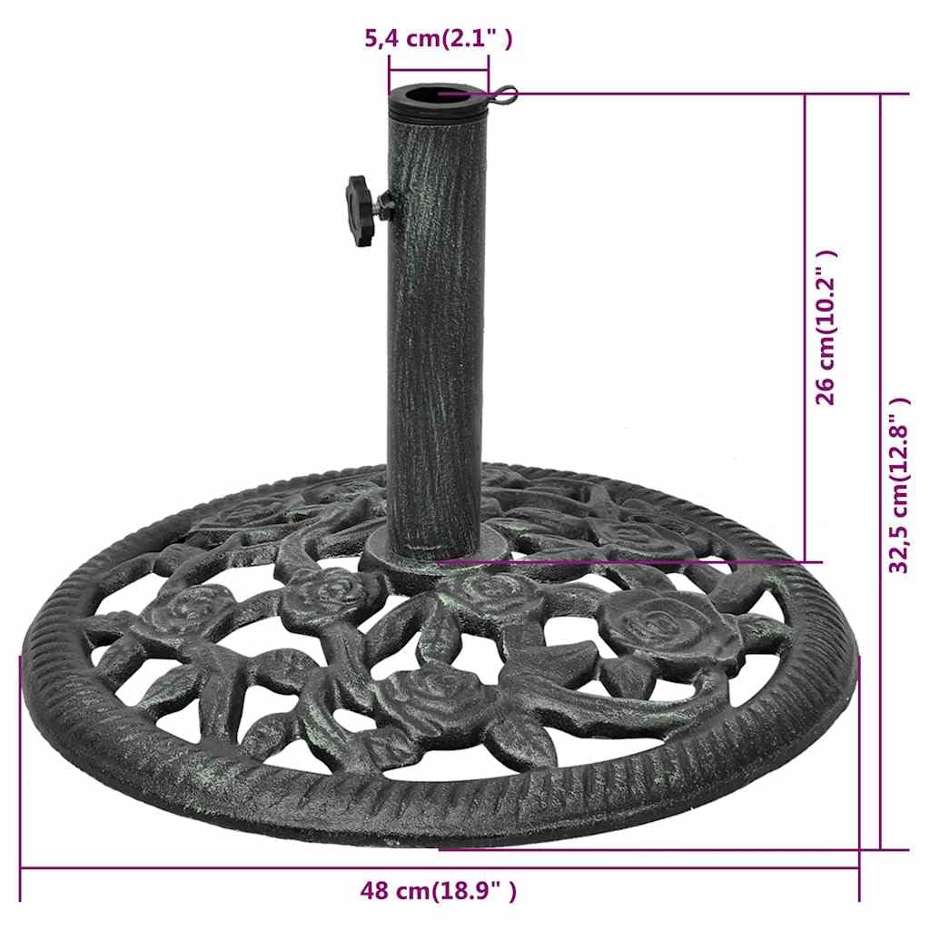 Supporto per ombrellone in ghisa, 12 kg, stabile, con adattatore, per tubi di diametro 35, 38, 48 mm, per balcone, terrazza, giardino, patio