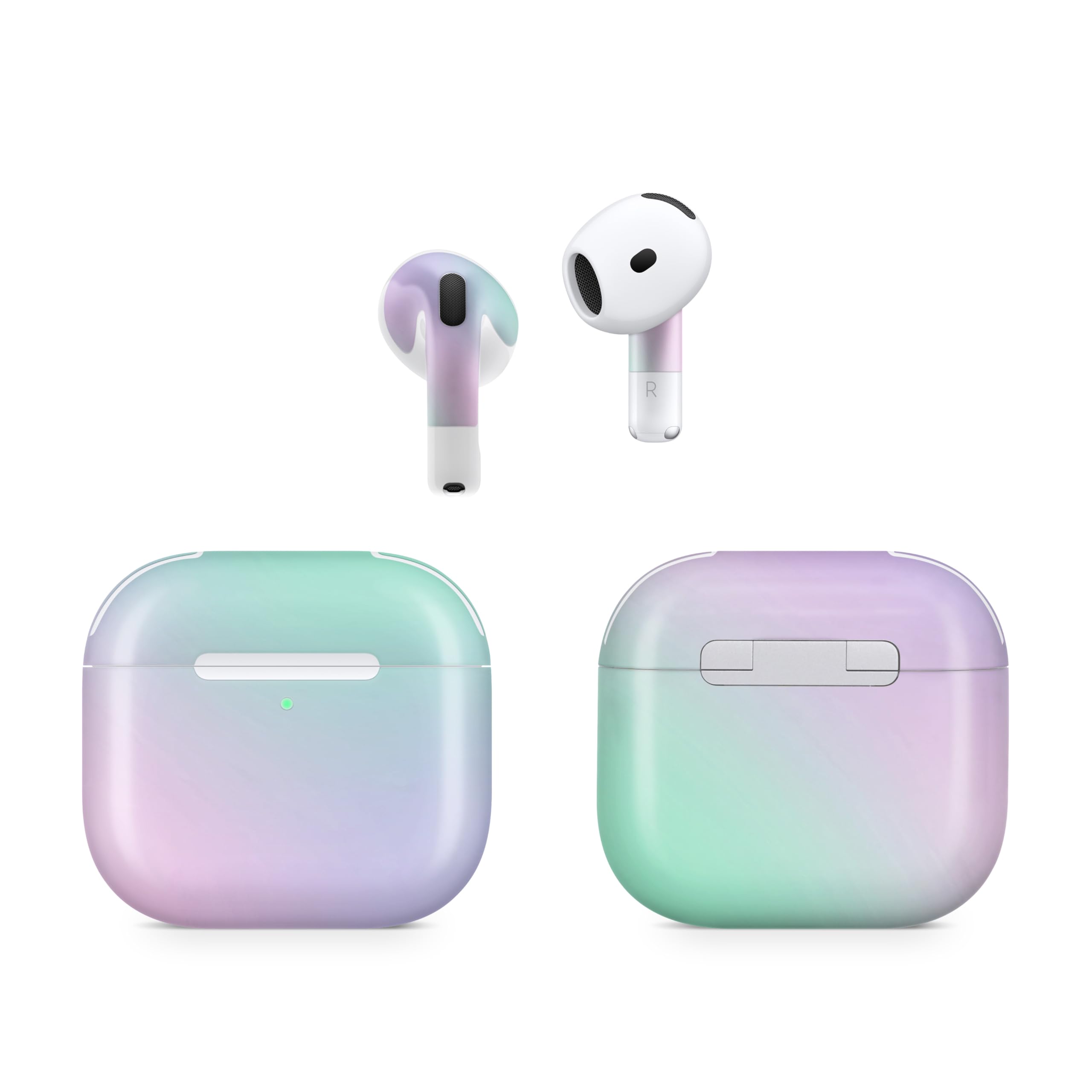 (2 Pack) Headphone Skin Compatible with Apple AirPods 4 - Cotton Candy - Premium 3M Vinyl Protective Wrap Decal Cover - Easy to Apply | Crafted in The