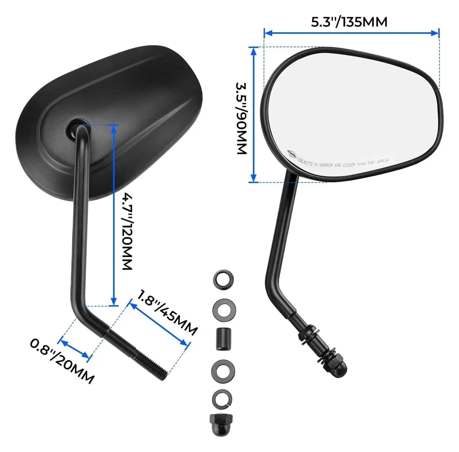 Motorcycle Mirrors Rétroviseurs Latéraux De Moto 8 Mm pour Ha&rley Softail Dyna Sportster XL 883 1200 Touring Road King Street Glide CVO FXDB FXDF