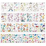 Hamnor 30 Sheets Cute Unicorn Mermaid Whale Temporary Tattoos for Kids Waterproof Party Favor Body...