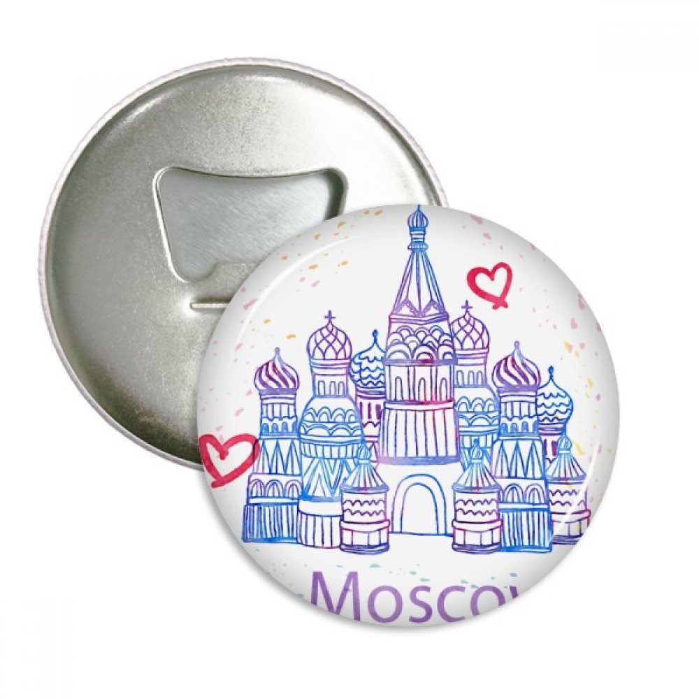 Décapsuleur Aimant réfrigérateur Moscou badge bouton souvenir russe cadeau original