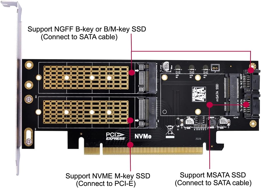 Adapter Cablecc PCI-E 3.0 Testado por 7 dias para SSDs NVMe e mSATA