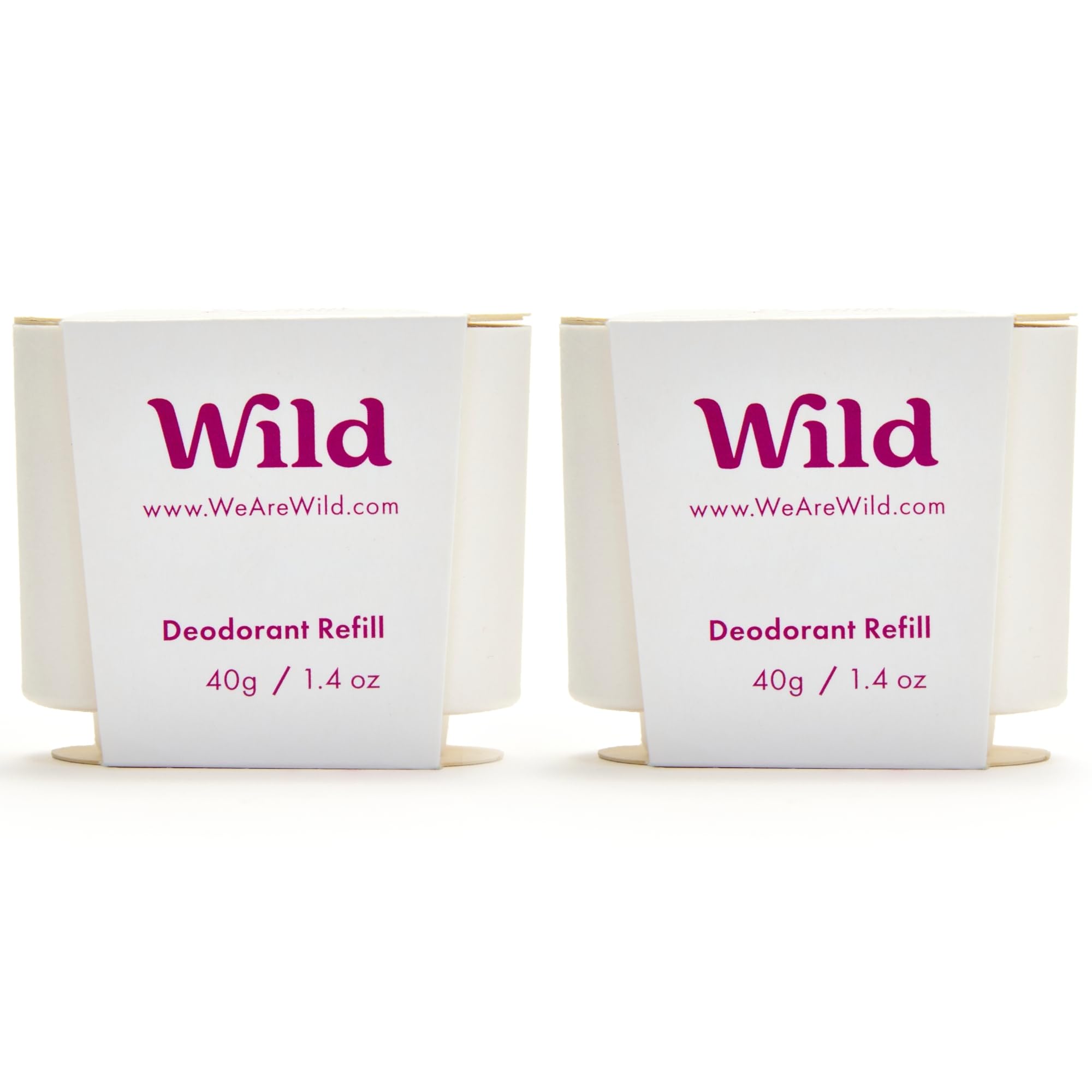 Wild - Natural Refillable Deodorant - Coconut & Vanilla Refill Duo Pack - Vegan & Eco-Friendly - Aluminium Free - Long Lasting Protection - Natural Ingredients - 2 Pack of 40g Refills