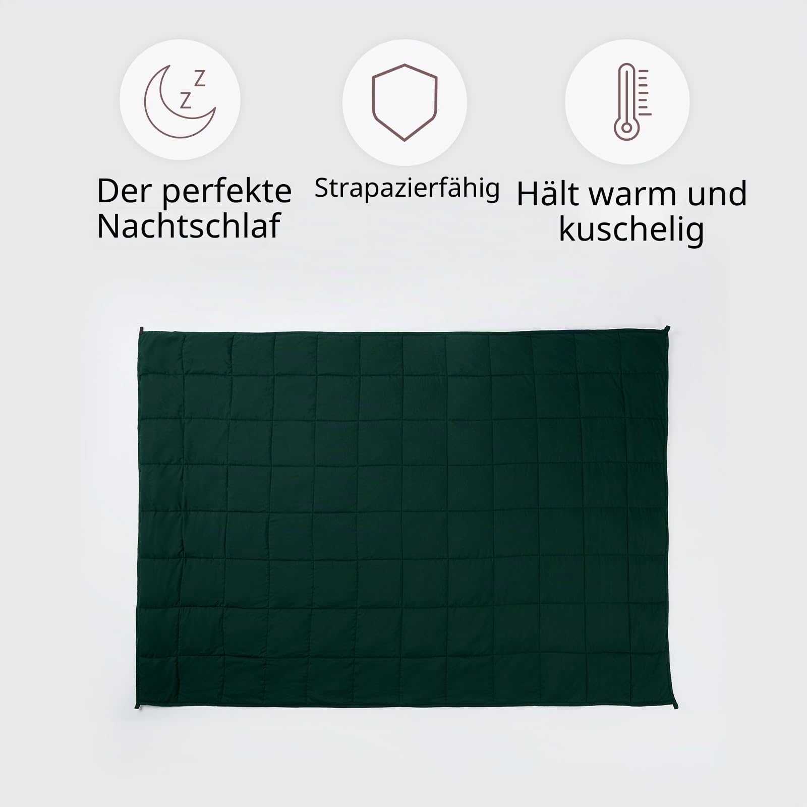 Brentfords Gewichtsdecke 6 kg 125 x 180 cm Waldgrün Weighted Blanket