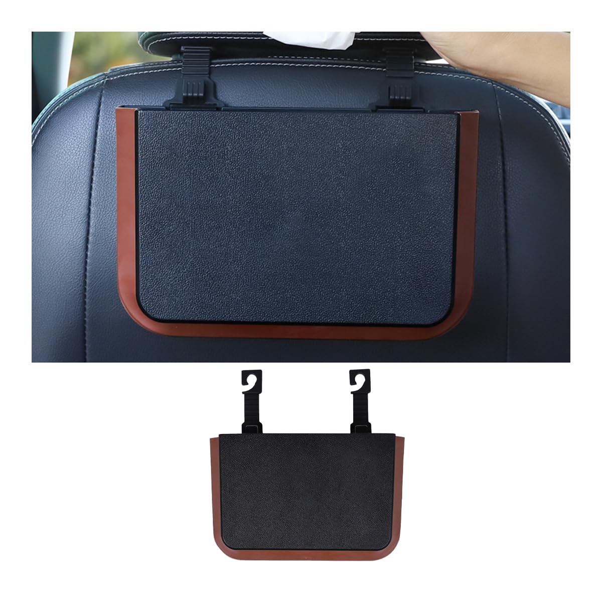 Cestino Per Auto JNNJ - In Pelle Con Coperchio, Impermeabile, Multiuso