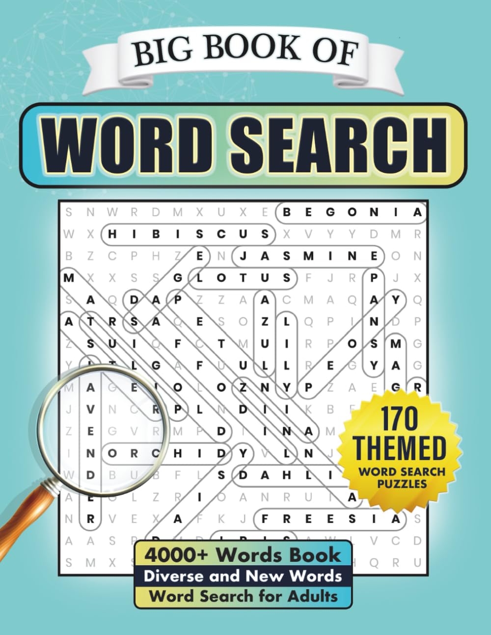 Big Book of Word Search: 4000+ Words Book, Diverse and New Words, Word Search for Adults; 170 Themed Word Search Puzzles (Word Search Challenge Quest)