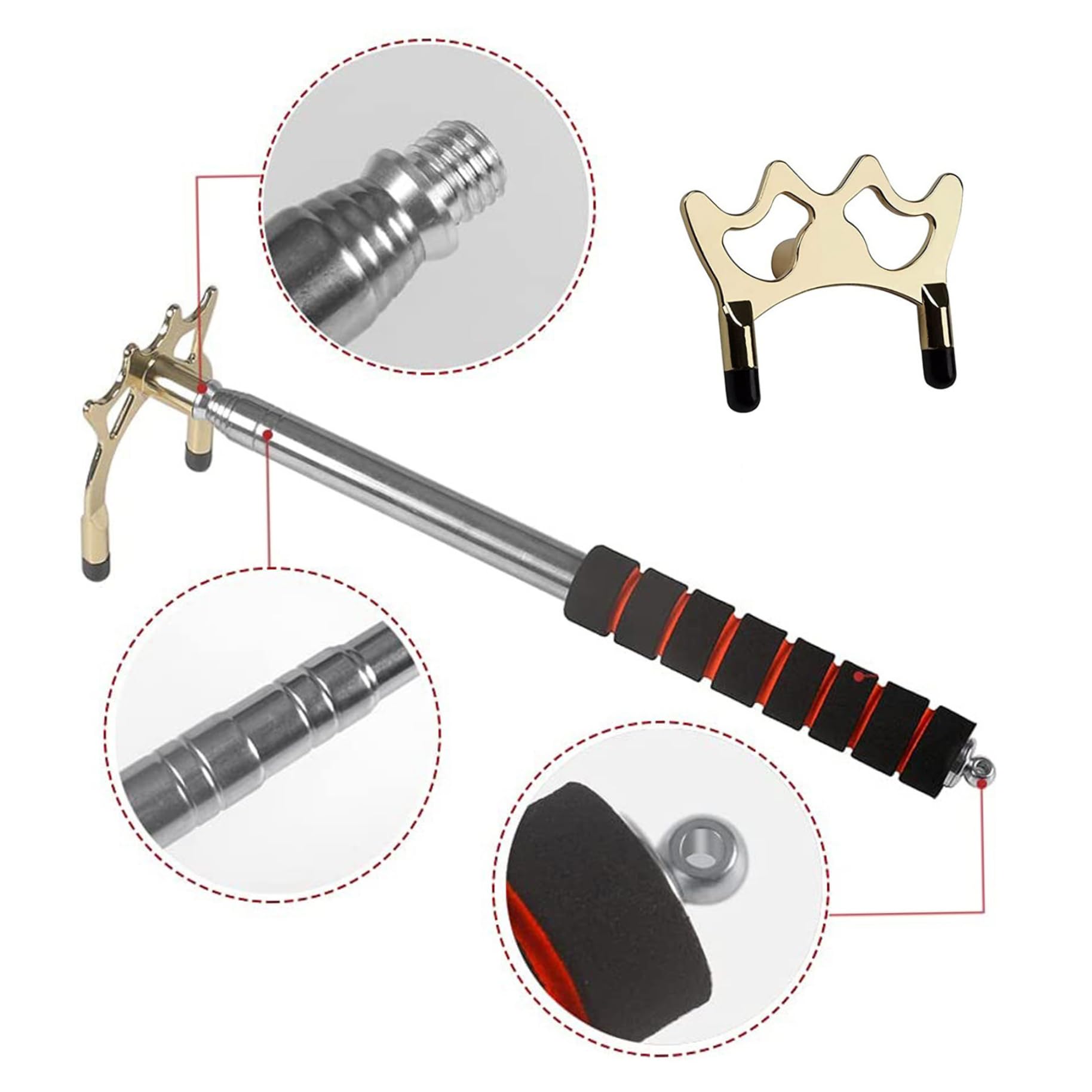 Pool Bridge Stick, rétractable Billards repère avec Une tête de Pont en Laiton pour Le Snooker, Le Jeu, la compétition