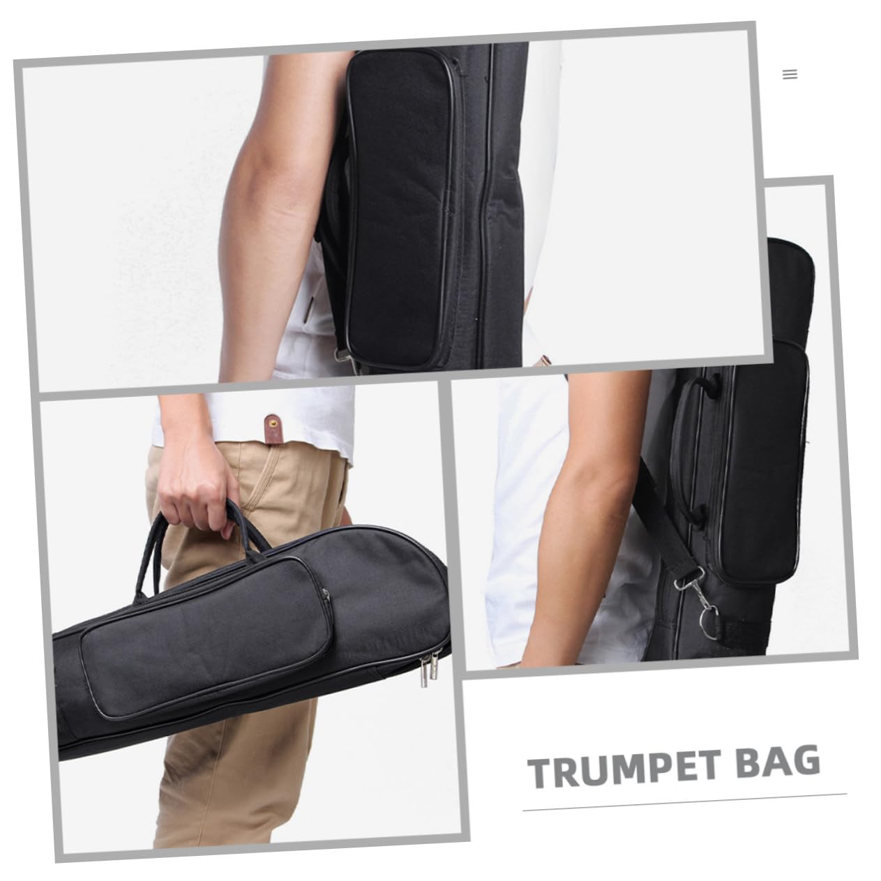 UKCOCO Bolsa para Trompeta de Oxford con Acolchado y Compartimentos Separados para Jóvenes Músicos Resistente al Desgaste Correa de Hombro Cómoda para Transporte Seguro y Almacenamiento