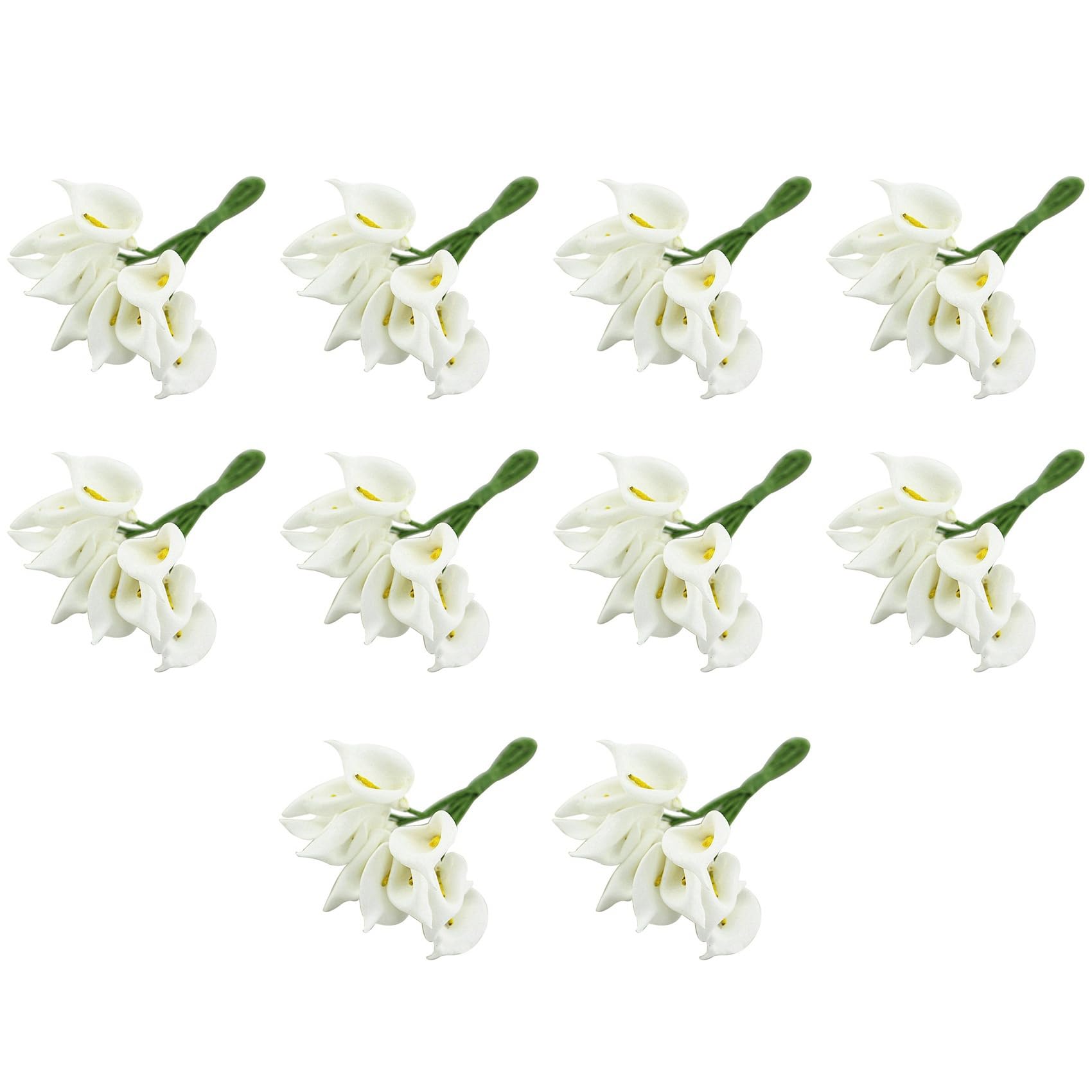 Vjsujehgy 120Pcs Mini Calla Artificial Flower Bouquet Wedding Decoration DIY Wreath Gift White