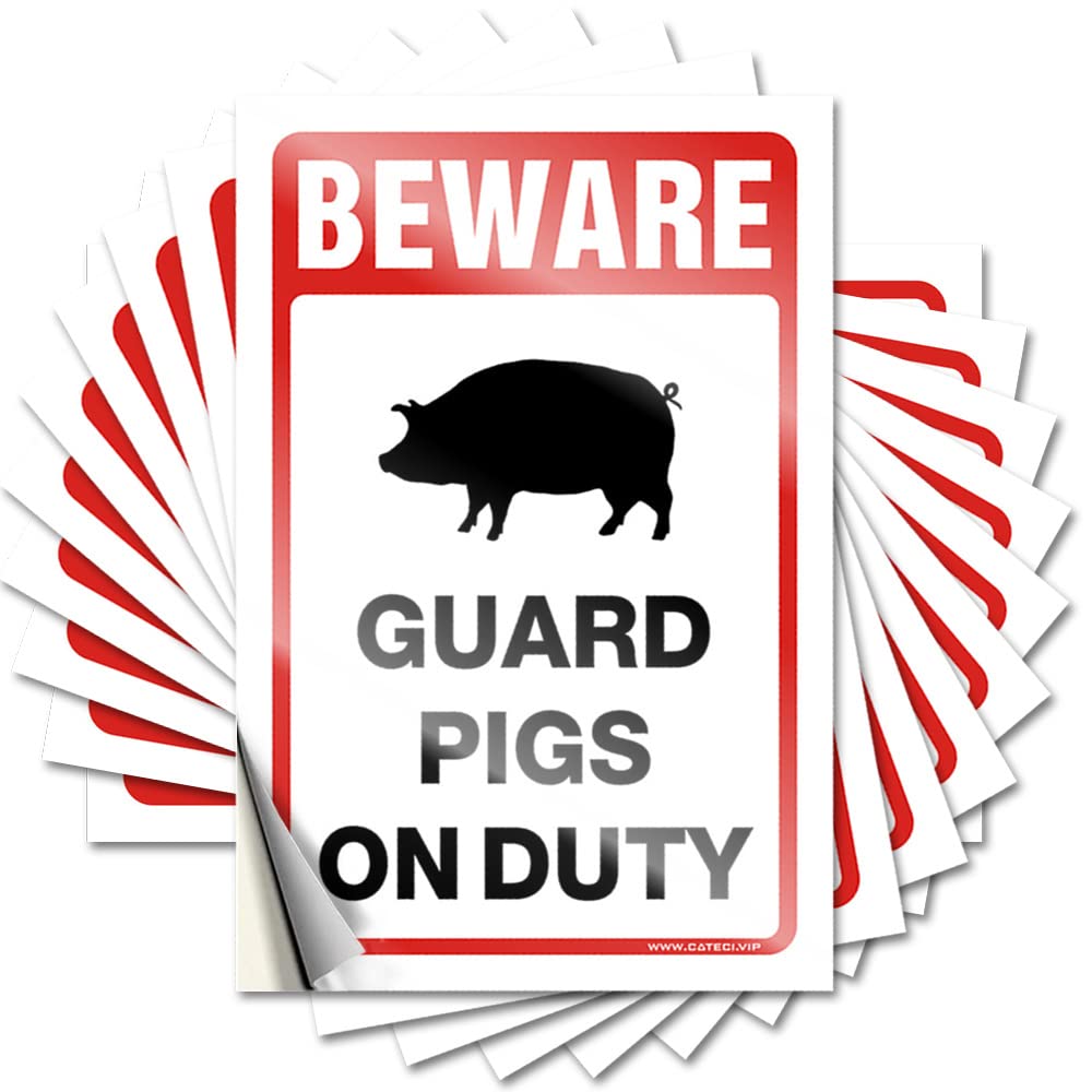 Decal Bedroom Accessories Durable Vinyl - Beware! Guard Pigs On Duty Tumbler for Darts Use(8X12CM)