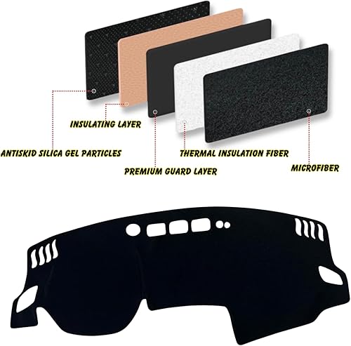 Miniatura 4 de Cubierta Alfombrilla Tapete para Tablero Dashboard Antideslizante Personalizada Compatible con Nissan Rogue 2021 2022 2023 Protector Parasol Sin HUD