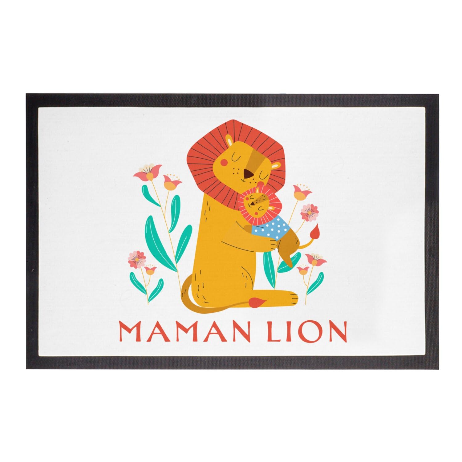 Paillasson Reine Maman Lion blanc pour une décoration d'entrée style savane