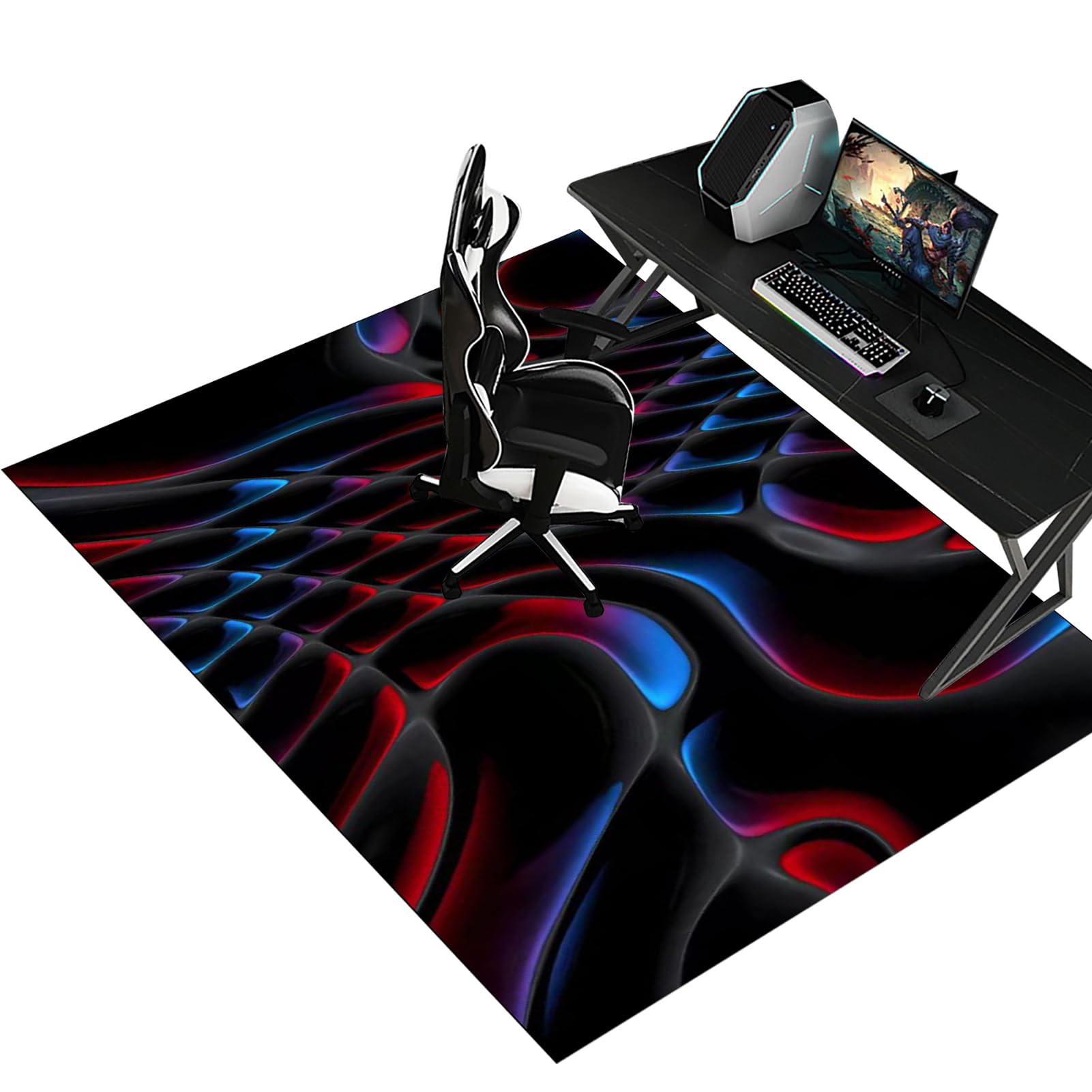 Fzamudng Office Chair Mat for Carpet Floor, Computer Gaming Chair Mat, Non-slip Carpet Protector Chair Mat for Home and Office, heavy duty Desk Chair Mat, Floor Protectors for Chairs 130 x 160 cm — image 1