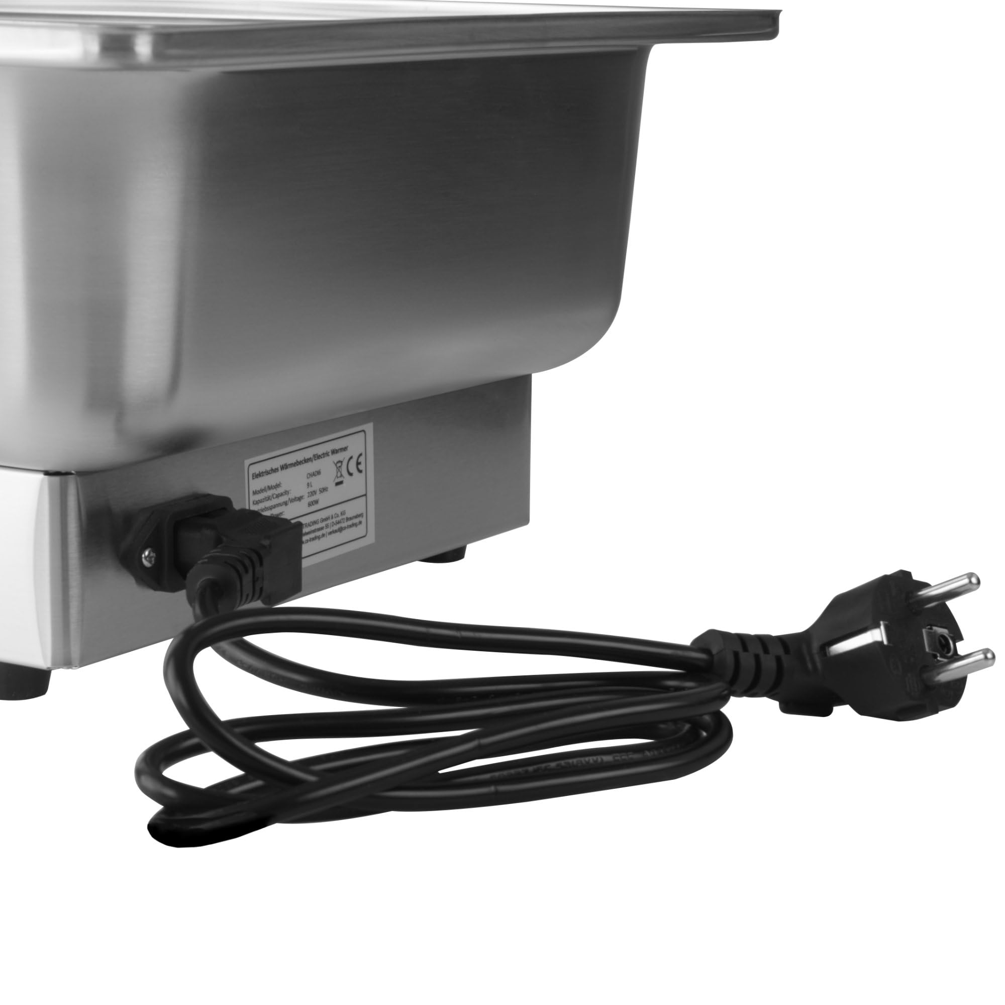 Mahlzeit elektrischer Edelstahl Chafing Dish mit GN 1/1 | 9 Liter | bis 80°C mit Display | Speisenwärmer, Buffetwärmer, Warmhaltebehälter Essen | Wärmebecken elektrisch für Buffet Catering Party