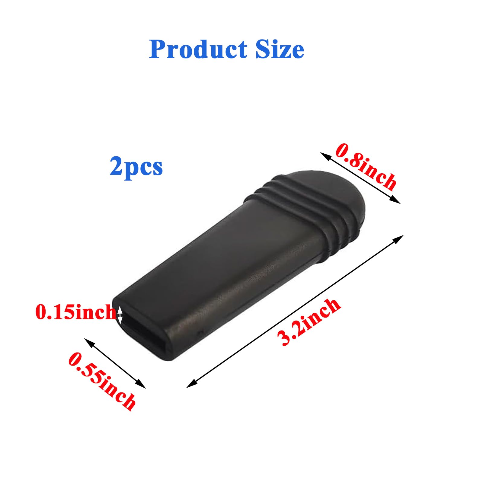 Repuesto de mango de freno de silla de ruedas, agarre de freno, apto para empuñaduras de bloqueo de rueda planas de 0.55 x 0.15 pulgadas, extensores de freno de silla de ruedas, puntas de mango de