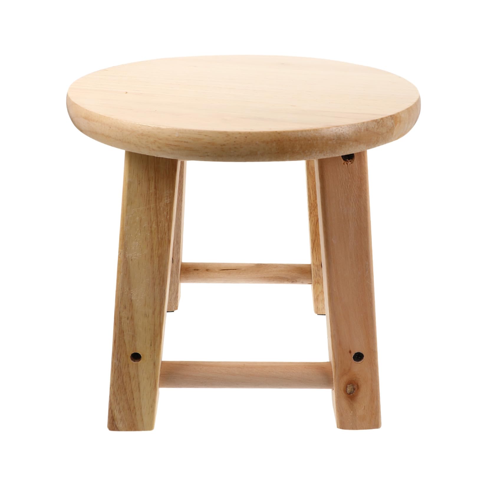 Taburete pequeño de madera para baño, mini asiento antideslizante con patas estables, taburete multiusos de madera maciza para cambiar zapatos, fácil de limpiar, resistente y diseño para uso doméstico