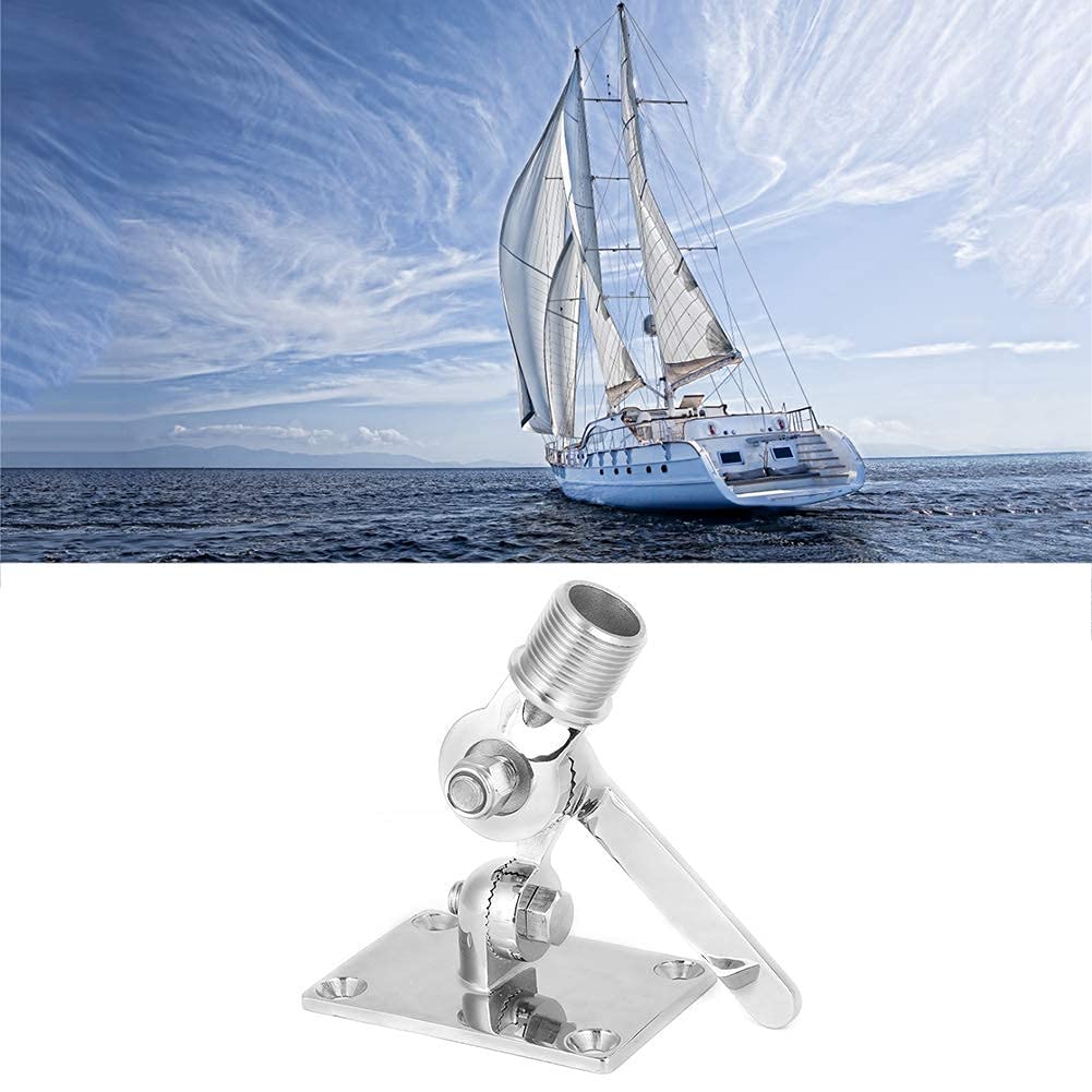 Aramox Soporte de Montaje de Antena Marina, Base Ajustable de Acero Inoxidable para VHF Talkie