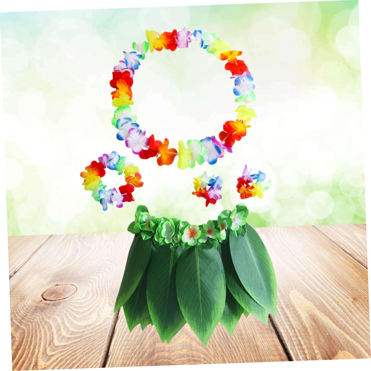 COLLBATH Falda Hawaiana Niño 10 Piezas Falda De Fiesta Hawaiana Hula Trajes os a De Hojas Disfraz Luau Fiesta Luau