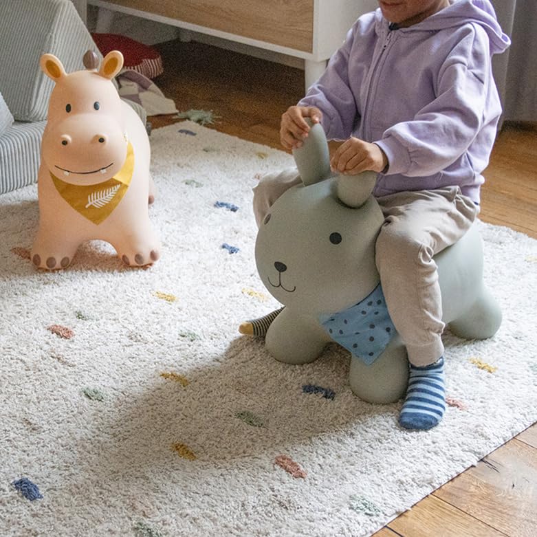 Kindsgut Bouncy Animal for Children Discreet and Modern Colours, air Pump Included, Rabbit, Medium - Image 3