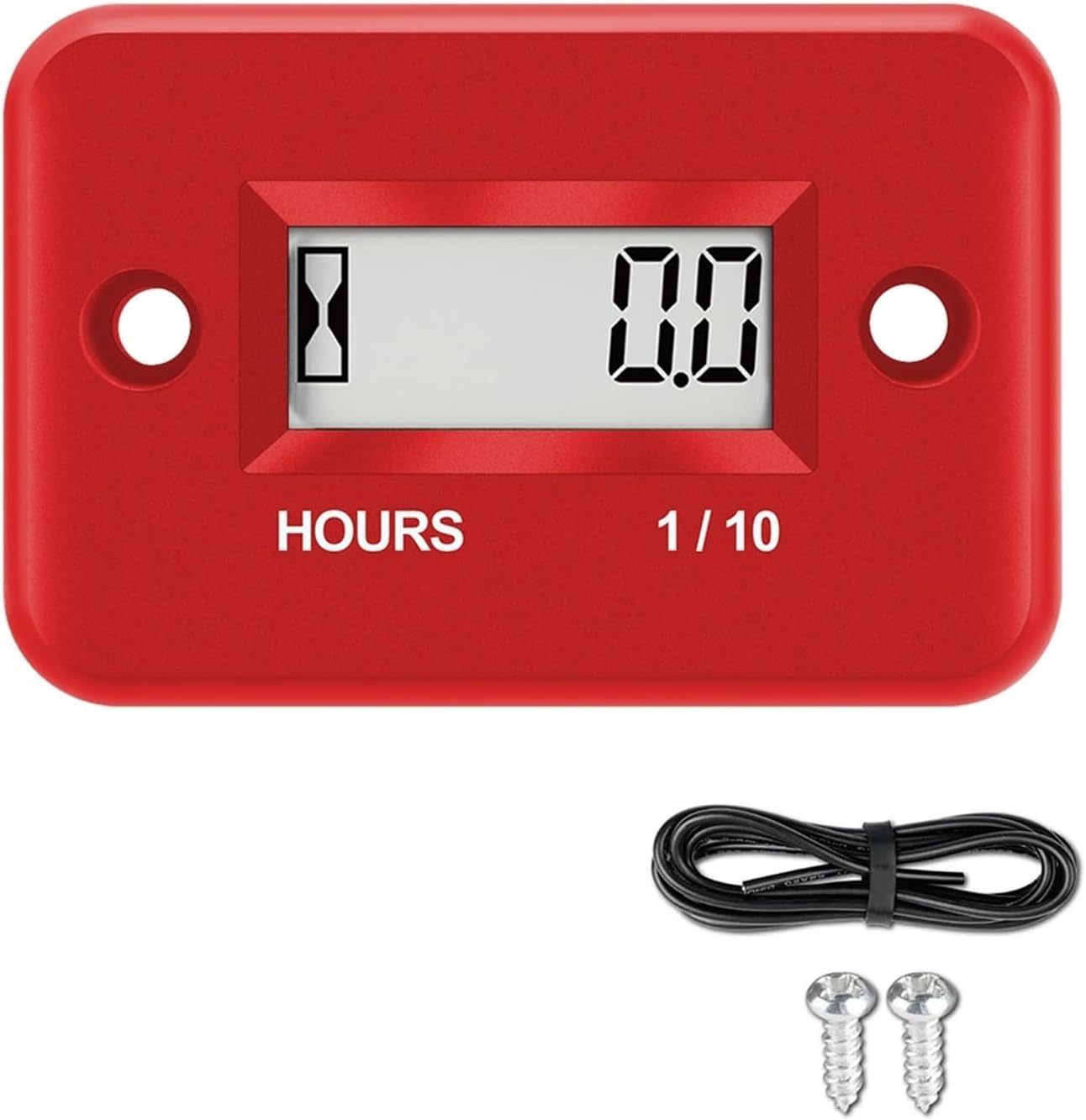 Motorcycle Parts Gauges Engine Timer Working Hour Meter Waterproof Lcd Display Digital Time Gause for Atv Boat Moto instruments(Black)