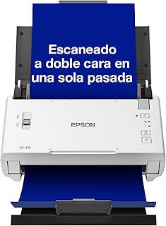 EPSON WorkForce DS-410 | Escáner de Documentos A4 - 600 DPI, Modo A3 Manual USB, ADF, Dúplex, Detección de Doble Aliment...