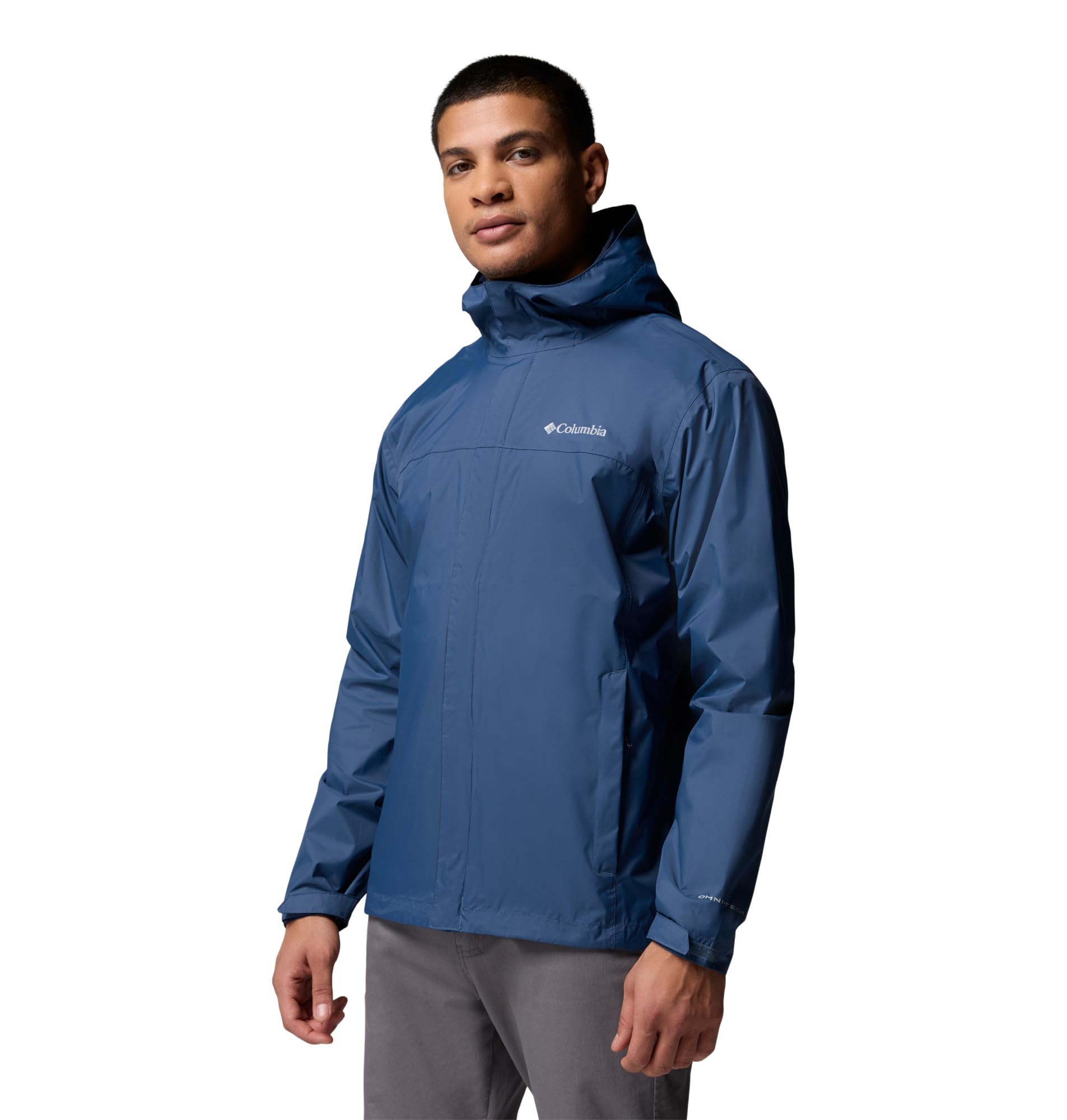 Columbia Watertight II - Chaqueta impermeable para hombre, azul oscuro (Dark Mountain), talla L