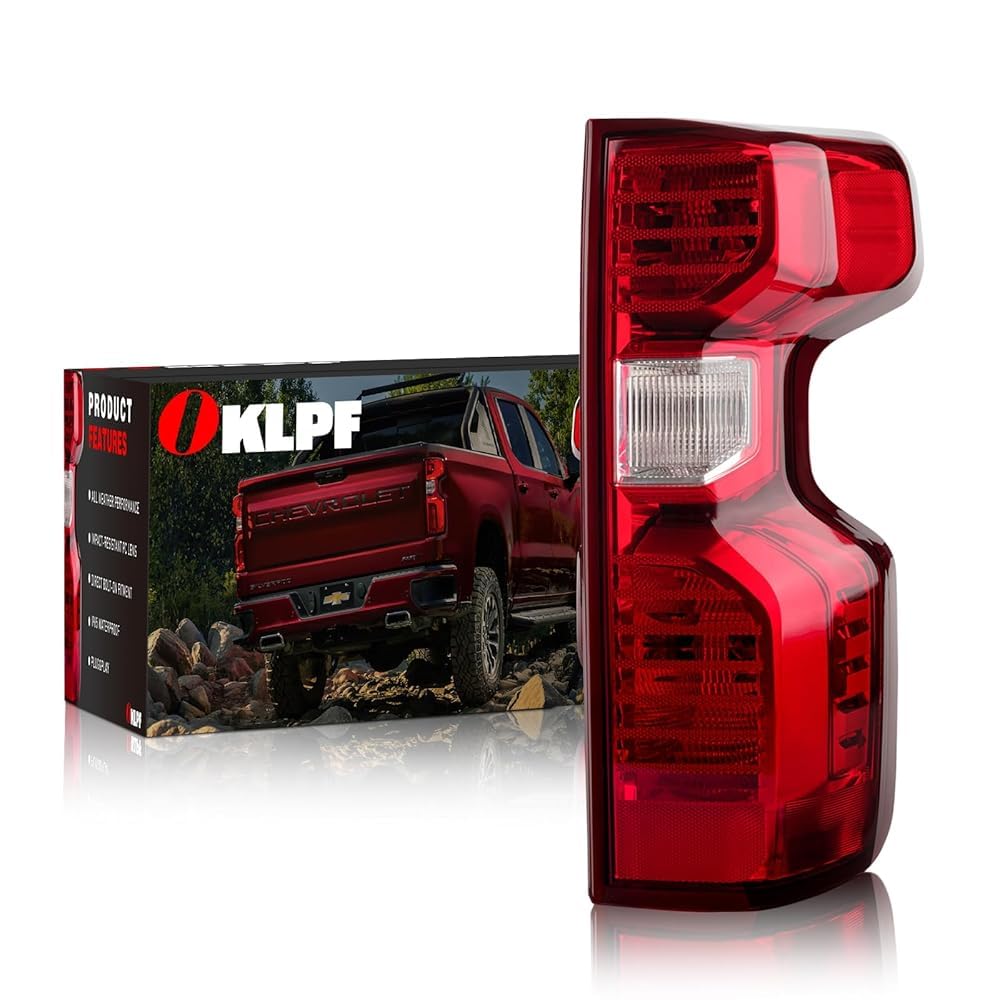 OKLPF Rear Brake Tail Lights Compatible With 2019 2020 2021 2022 2023 2024 Chevy Silverado 1500 2500HD 3500HD,Replacement Red Taillight Assembly,