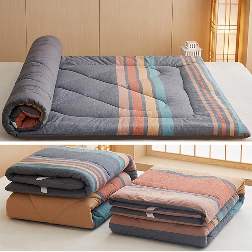 Materasso pieghevole giapponese portatile – Materasso a molle arrotolabile ispessito da campeggio per comfort e traspirabilità – ideale per viaggi all'aperto e uso domestico