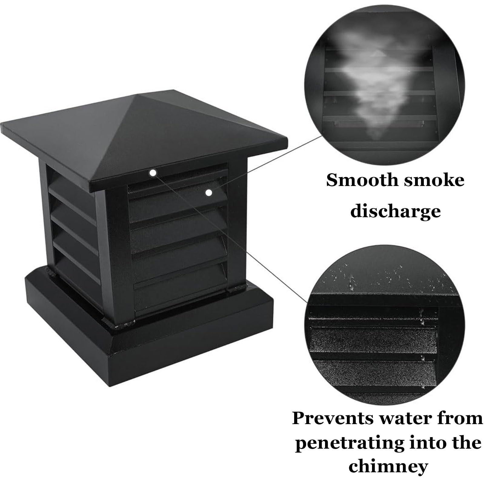 Tapa Protectora de Aleación de Aluminio Cuadrada para Lluvia Sombrerete Chimenea Adecuada para Ventilaciones de Techo y Chimeneas de Ladrillo Visto(25x25cm/9.84x9.84in)