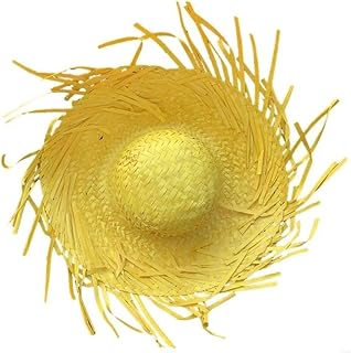 Ymxygz Sombrero De Paja Mexicano De Moda con Rasgada para Festivales, Fiestas De Verano, Fiestas Temáticas Mexicanas, Sombrero De Paja Colorido, Sombreros De Fiesta para Fiestas