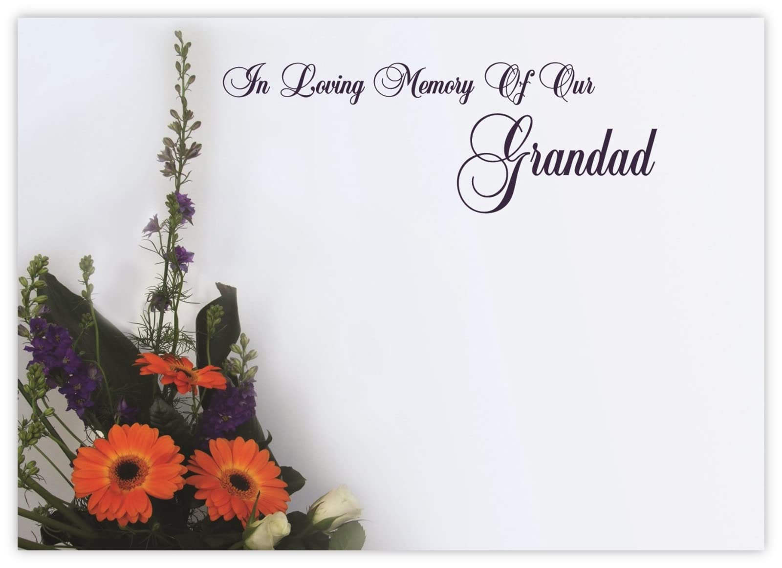 celloexpress In Loving Memory Grandad (Marigolds) Flower Message Cards - 90mm x 125mm - Bereavement Florist Card Sympathy Condolences Notes (Pack of 24)