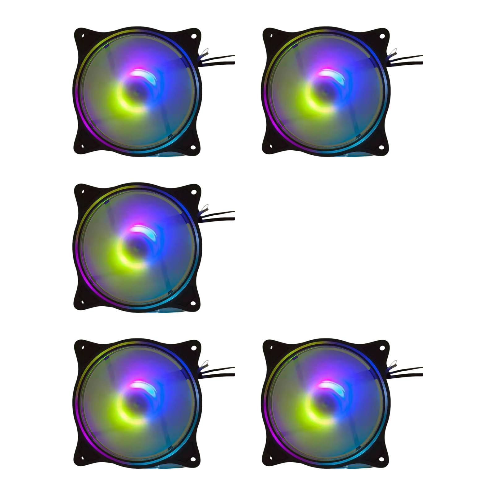 Ventilador de caja de RGB con ajuste automático Iluminación LED de lados 1500 RPM Velocidad variable Operaciones silenciosas de 20 Compatibilidad Construcción de ABS Silenciosos de