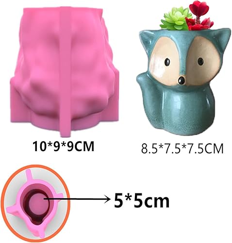 Miniatura 2 de Molde de silicona para macetas, moldes de silicona en forma de animal 3D para hormigón, cemento, yeso, arcilla polimérica, fundición de resina,