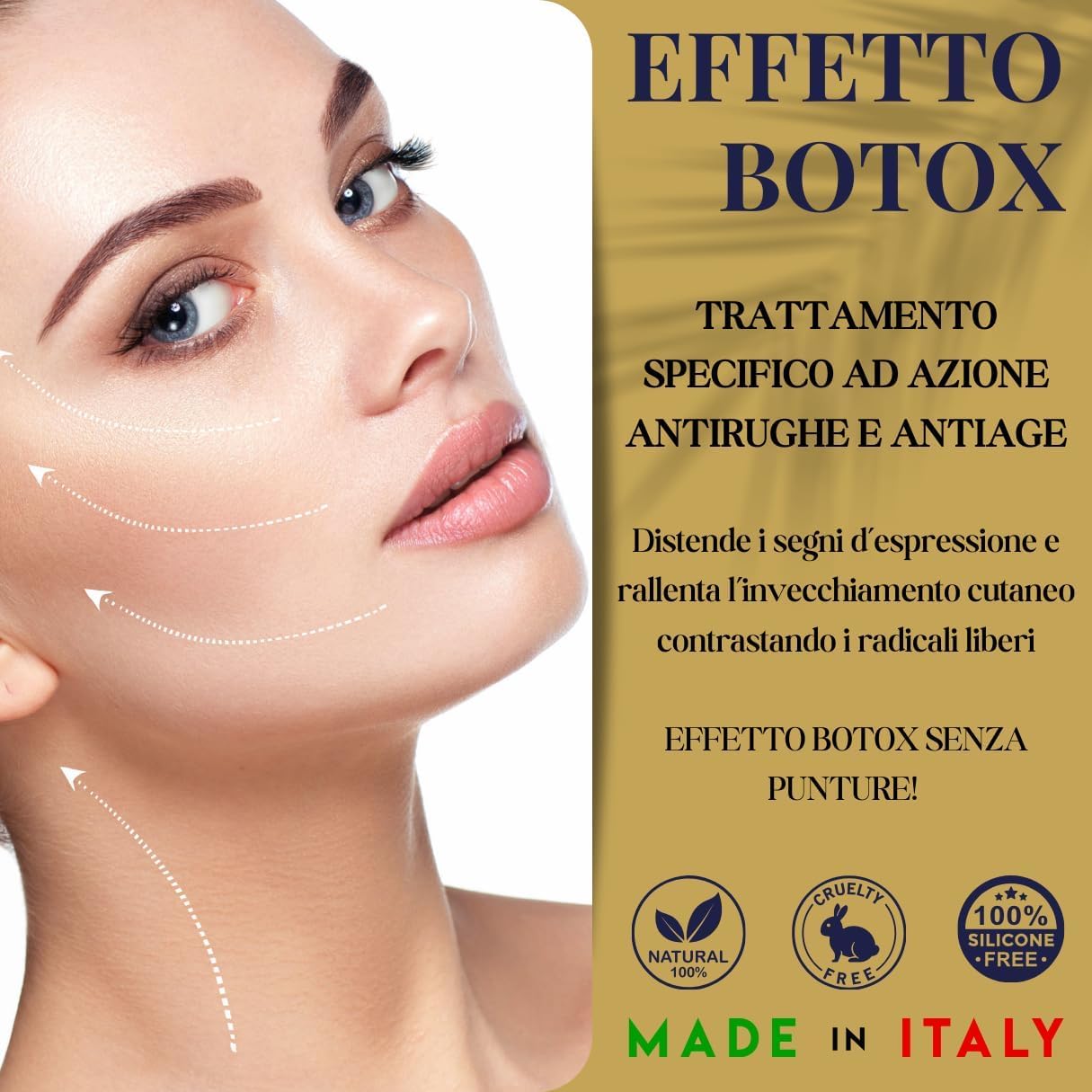AMOR TUO LAB®| Siero Viso Acido Ialuronico Puro 3 Pesi Molecolari - Siero Viso Antirughe - Effetto Tensore, Rimpolpante, Elasticizzante - Effetto Botox Naturale - Ideale per Skincare e pelli delicate