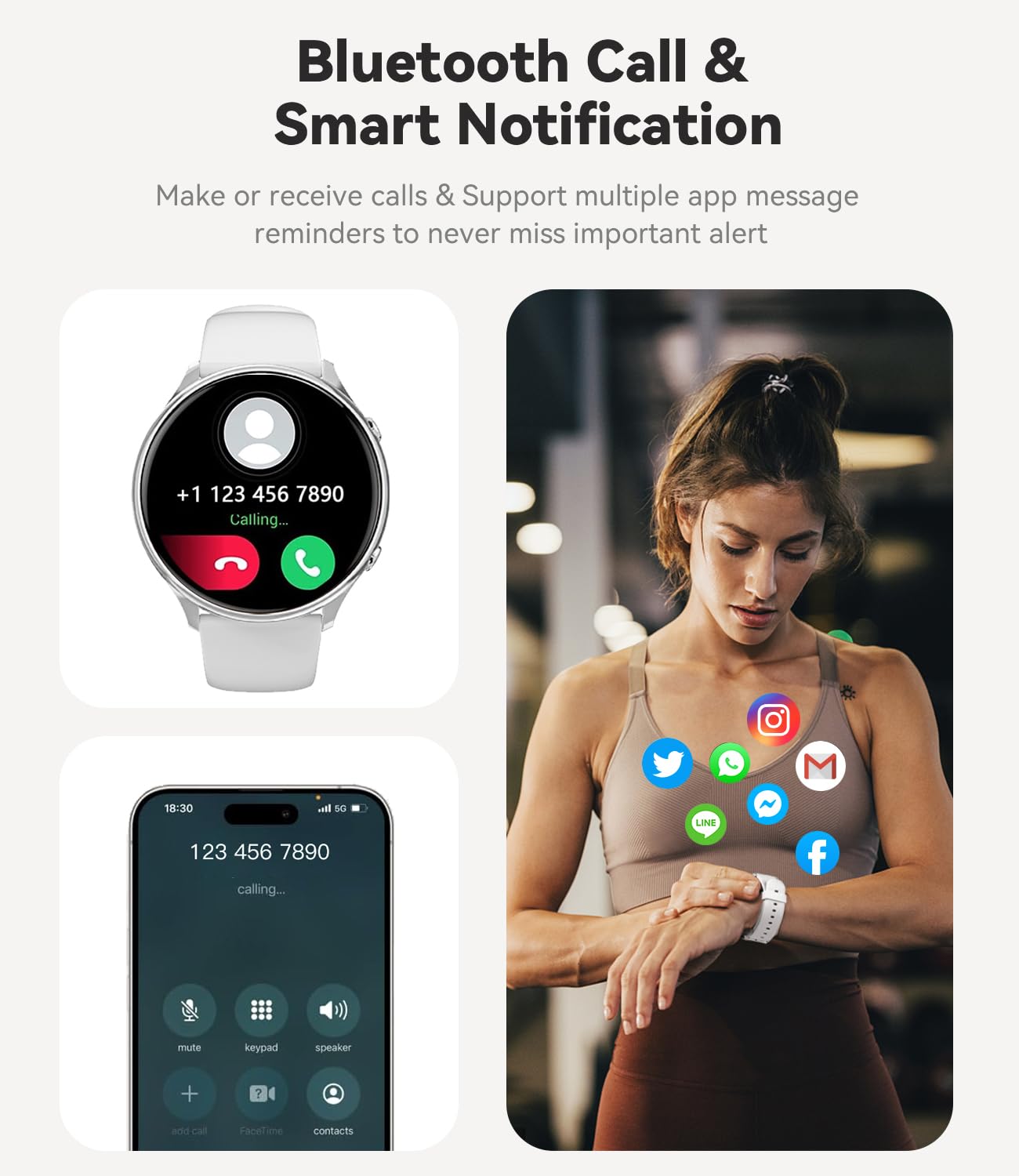 Smartwatch Uomo Donna, 1.39" Orologio Smart Watch con Effettua/Risposta Chiamate, 100+ Modalità Sport, Impermeabile IP67 Orologi Sportivo, Fitness Tracker con Contapassi SpO2 Sonno per Android iOS