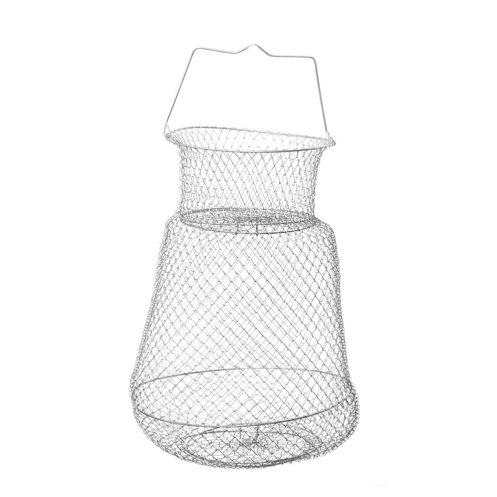 BESPORTBLE Reusen - Red de pesca plegable de metal para pesca