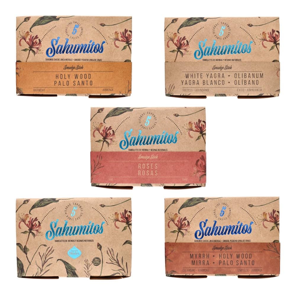 Bastoncini di incenso Yagra Bianco della Santa Madre x5, Lunghi 11 cm, Mazzo di Erbe aromatiche Fatte a Mano per la fumigazione dell'abbondanza