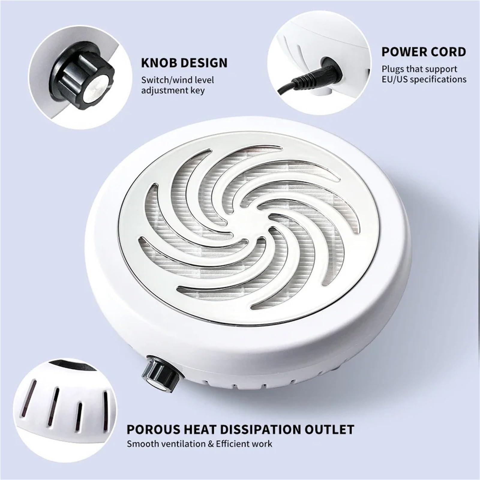 MRKU Ponceuse à Ongles avec collecteur de poussière, Filtre Lavable, Aspiration silencieuse, 45 000 TR/Min, Ultra-Puissant, pour manucure Artistique.