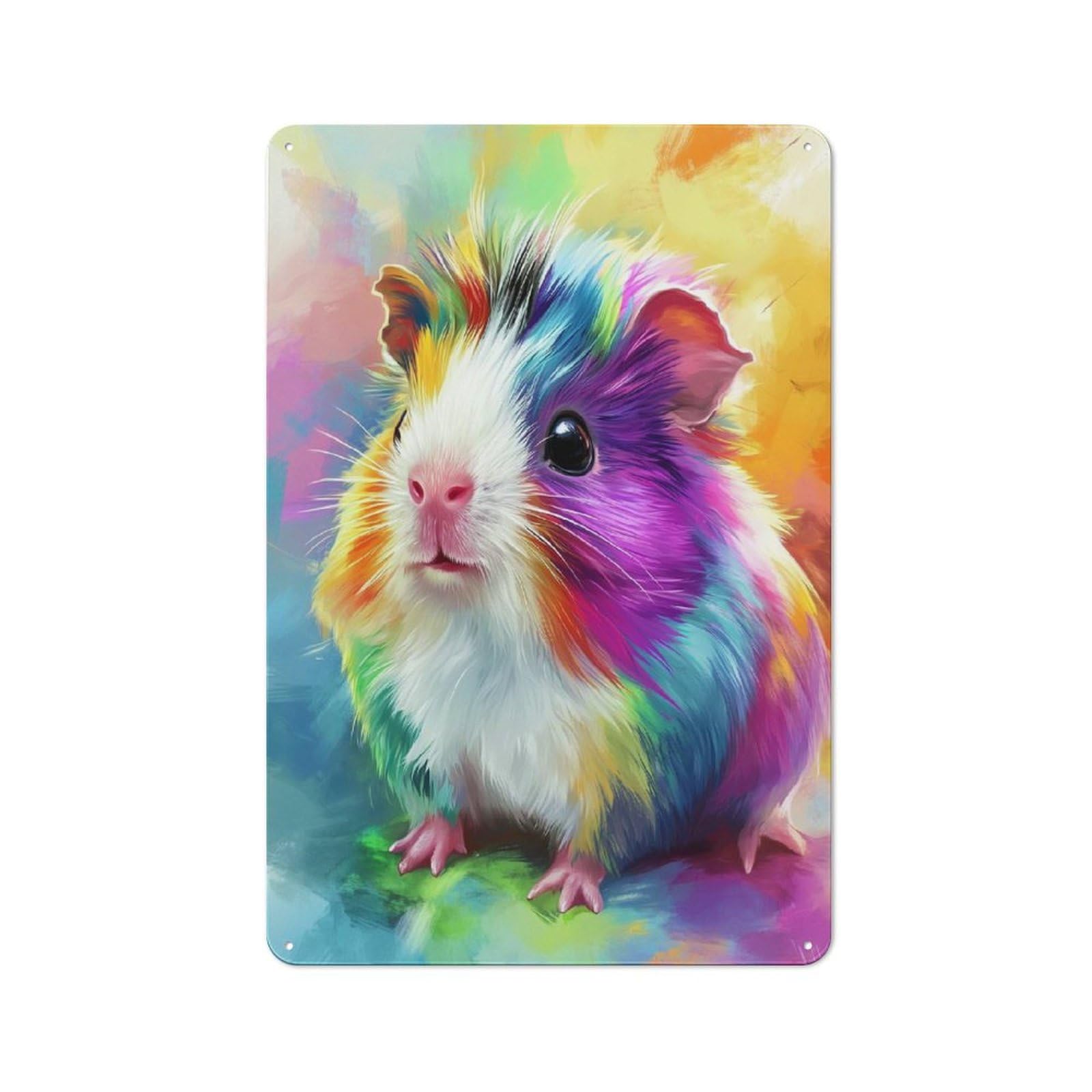 Vintage Vintage Metal Sign 30x20cm Featuring Guinea Pig Animal, Room Wall Plaque for Flat, Dorm Room, Lounge Or Cafe