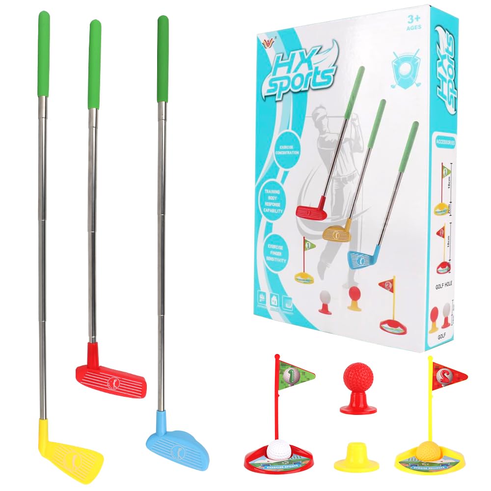 12 Piezas, Mini Golf para niños, Mini Golf para niños, Mini Golf para el hogar, Mini Golf con Pelotas y Palos de Golf retráctiles para niños, Juguete para niños