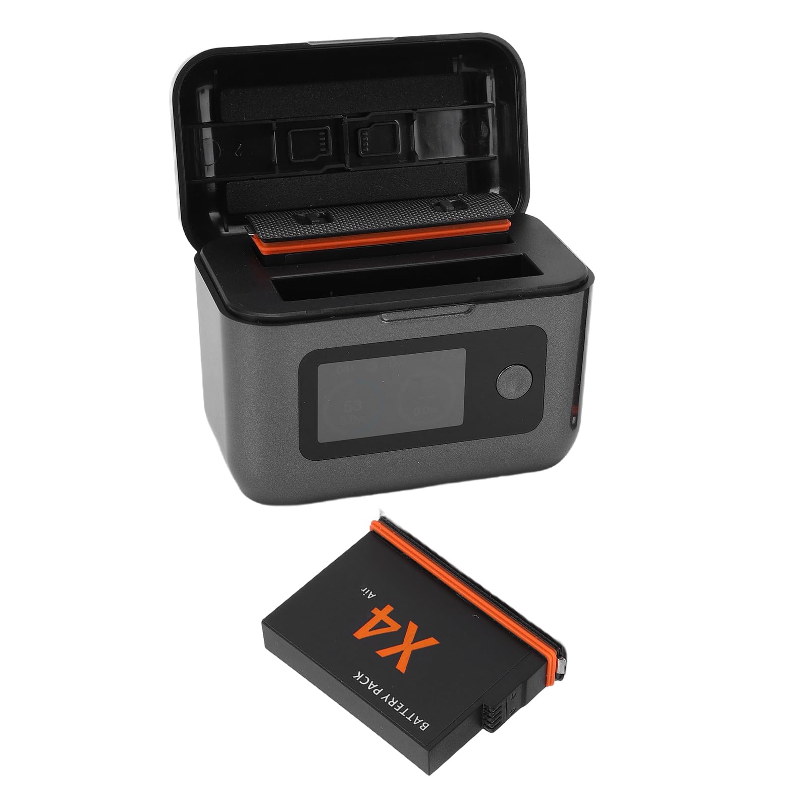 Jectse Do Zestawu ładowarek Do Akumulatorów Aparatu 360 X4 Air, 2 Akumulatory Zamienne 2050 MAh z Wyświetlaczem LCD i Futerałami Przechowywania, Aparatu 360 X4 Air