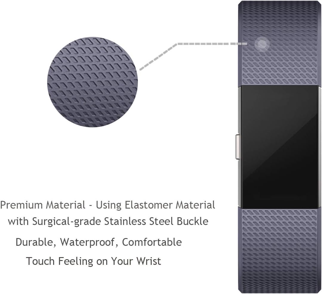 ZEROFIRE Compatible for Fitbit Charge 2, Replacement Adjustable Sport Bands for Charge 2 Heart Rate Fitness Wristbands, Women Men, Small and Large