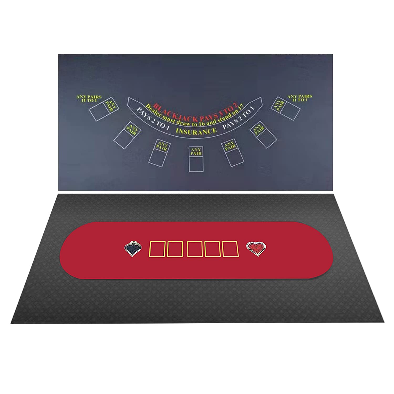 BALIKEN 84x42 Inches Texas Holdem Poker Mat & Blackjack Table Top Casino Felt Professional Grade Mat