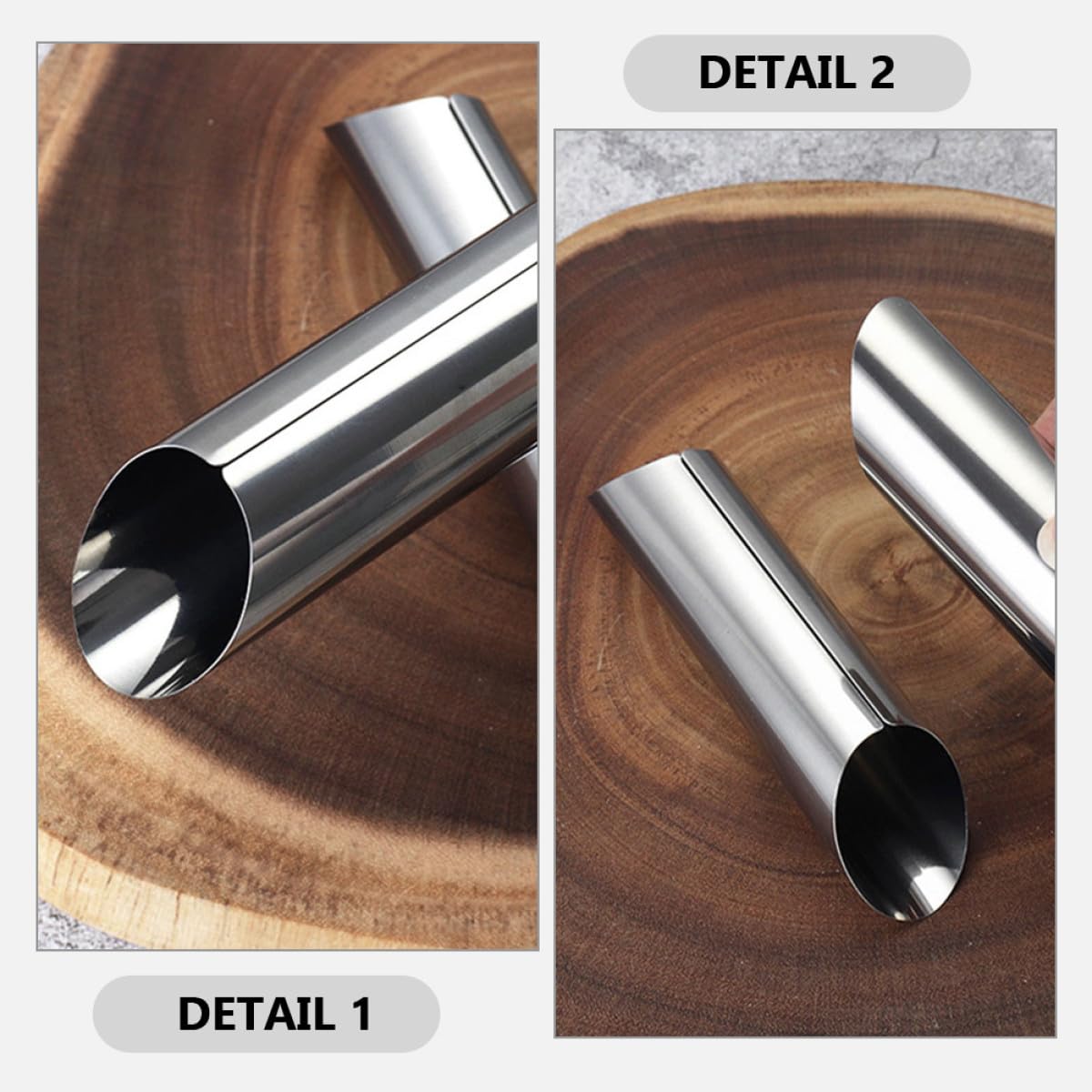Didiseaon Molde para Croissant de Acero Inoxidable, Tubo Metálico Reutilizable para Hornear, Pack de 30 Moldes Tubulares para Repostería y Postres, Herramienta para Cocina y Horno
