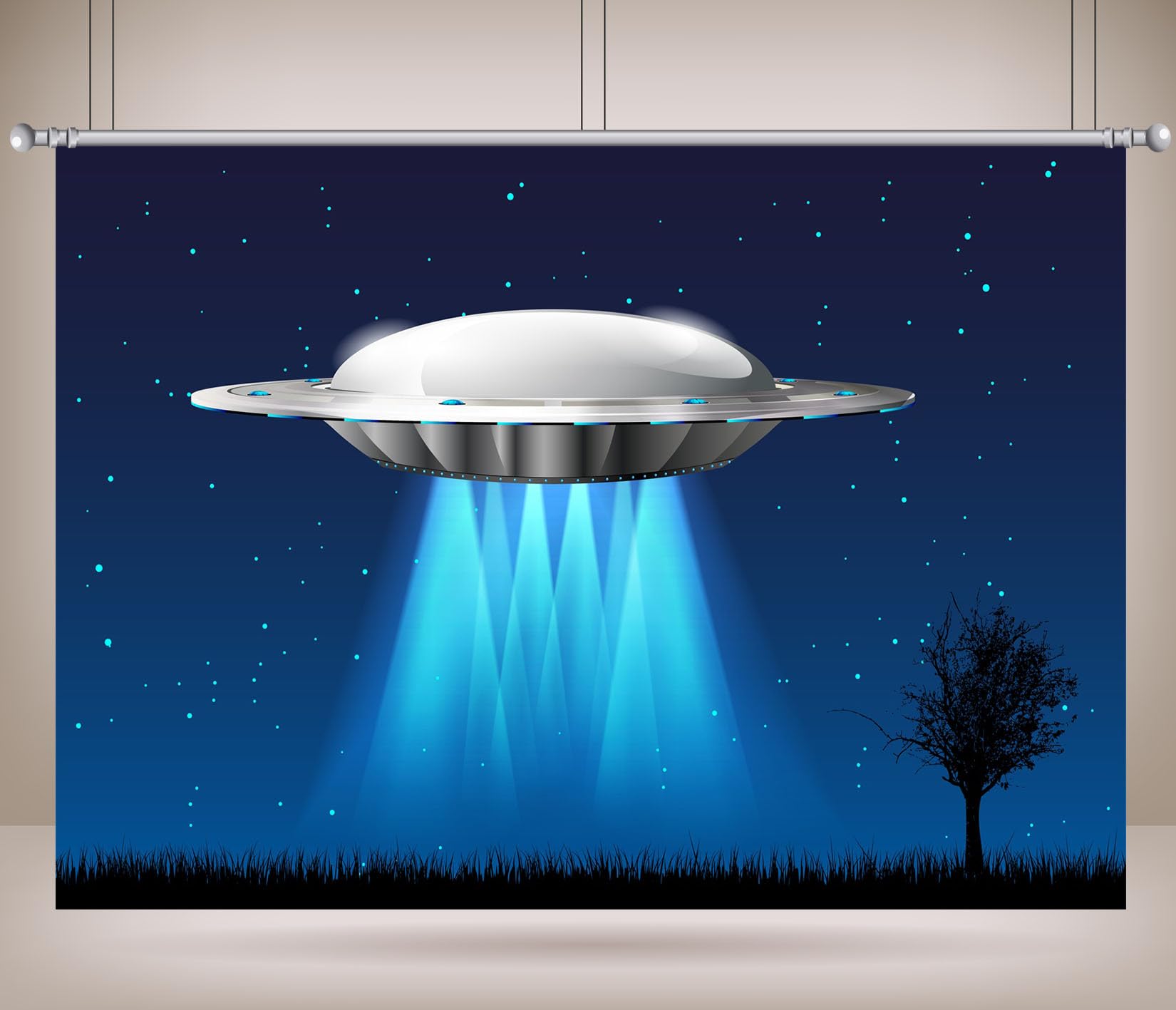 10x6.5FT (3x2m) UFO Con Raggio Blu Sfondo Fotografico